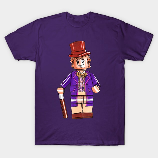 Willy Wonka Minifigure T-Shirt by schultzstudio